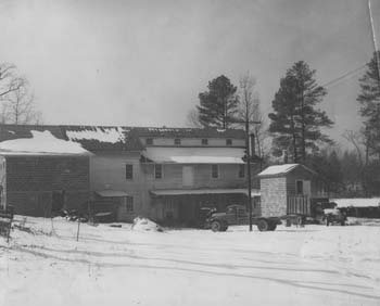 An old view of Cross Mill in the snow